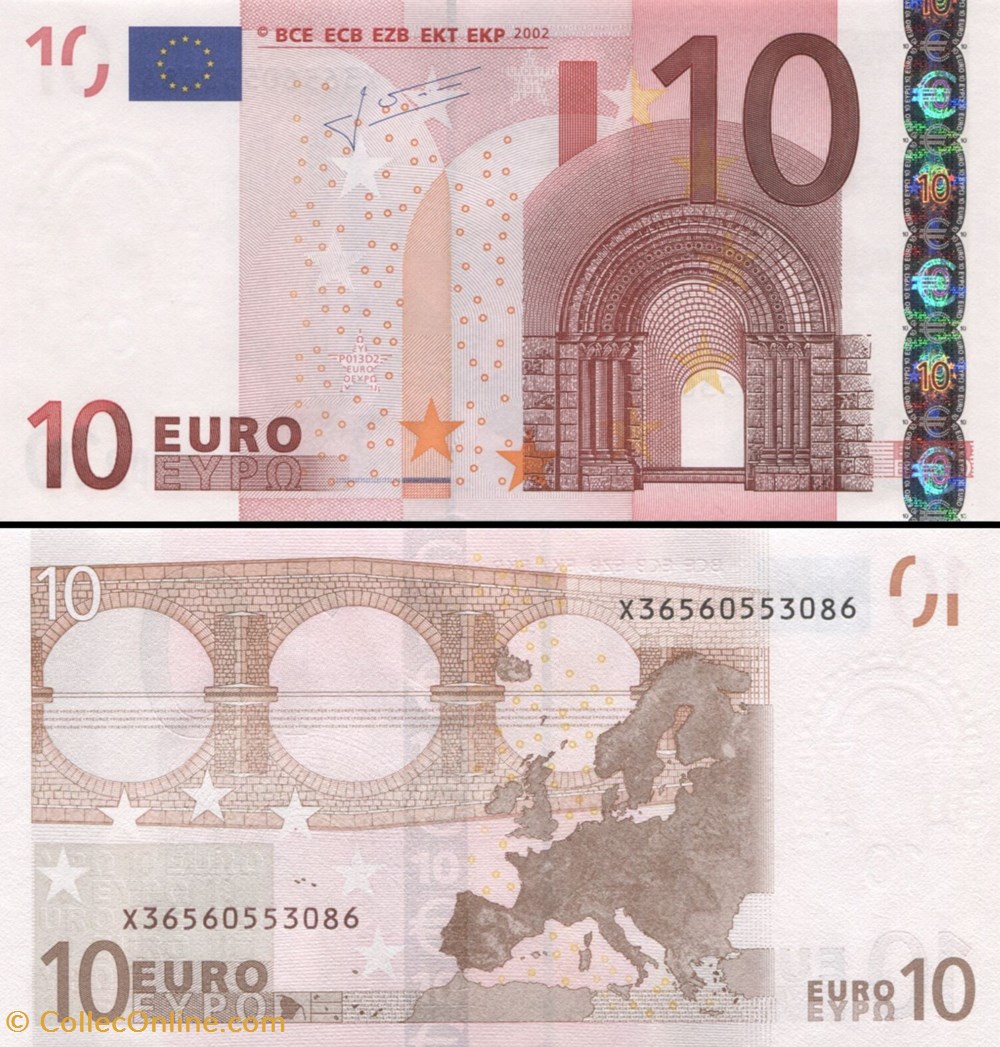 10 EUROS - SIGNATURE TRICHET - PICK 9 X 1 - ALLEMAGNE billets 10 euros signature trichet pick 9 x 1 allemagne