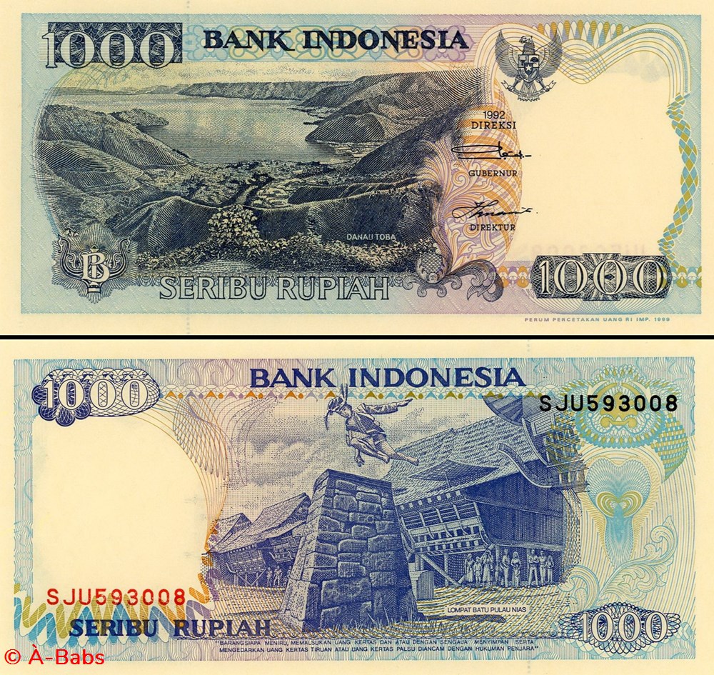 INDONÉSIE - PICK 129h - 1000 ROUPIES - 1999 billets asie indonesie pick 129h 1000 roupies 1999