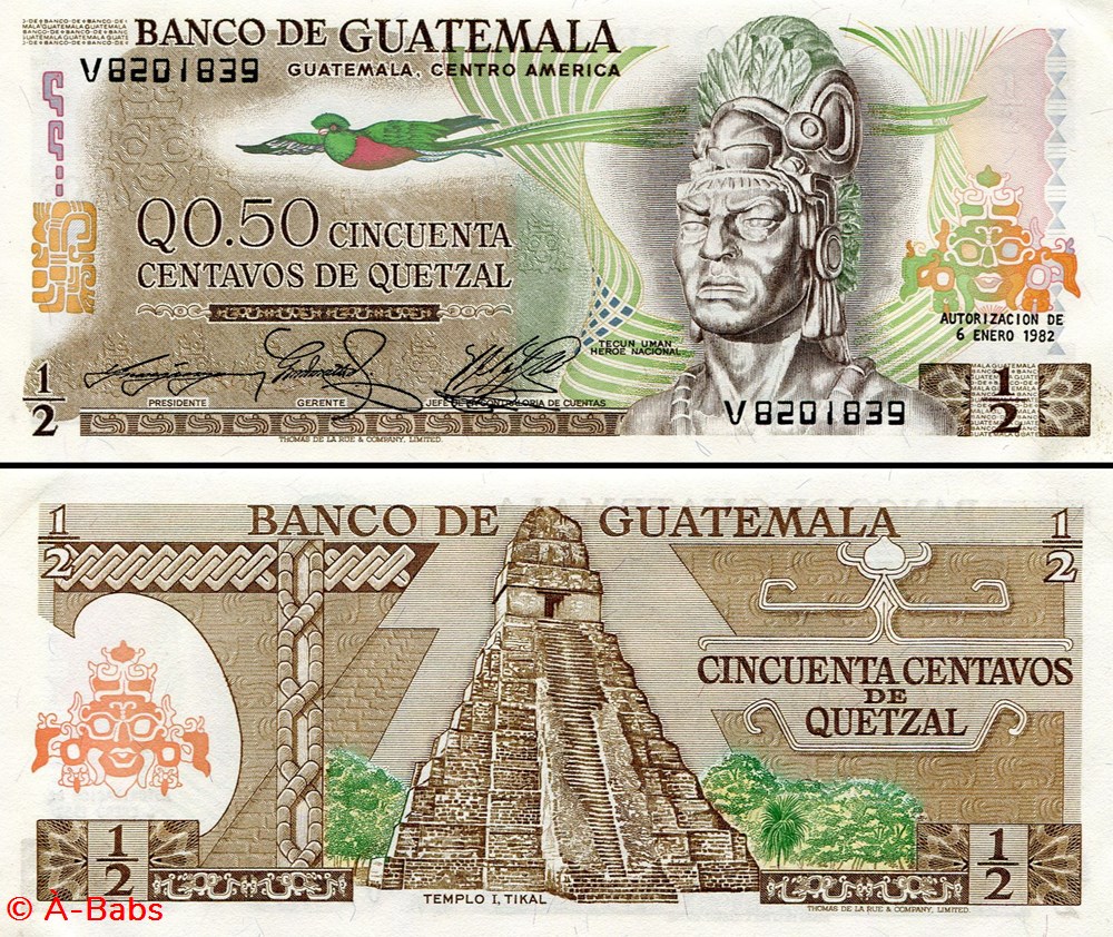 GUATEMALA - PICK 058c5 - 1/2 QUETZAL GUATÉMALTÈQUE billets amerique centrale caraibes guatemala pick 058c5 1 2 quetzal guatemalteque