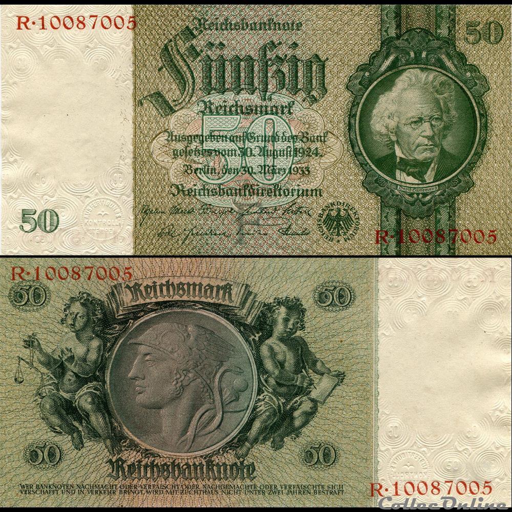 ALLEMAGNE - PICK 182 a2 - 50 MARK - 1933 billet uruguay allemagne pick 182 a2 50 mark 1933