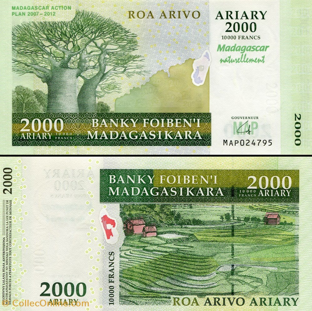 MADAGASCAR - PICK 093 - 2000 ARIARY - 2007 billets afrique madagascar pick 093 2000 ariary 2007
