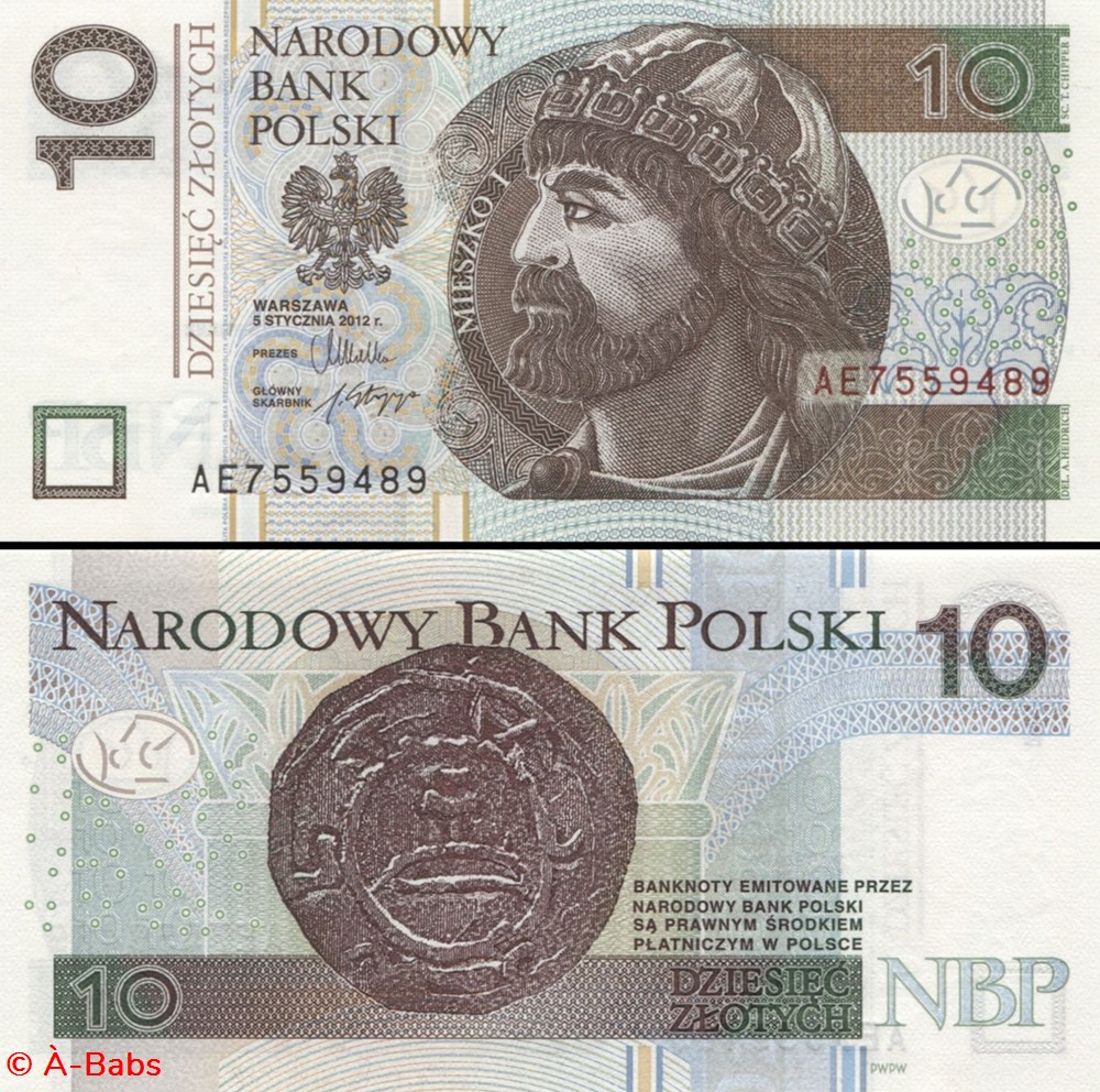 POLOGNE - PICK 183a - 10 ZLOTYCH - 2012 billets europe pologne pick 183a 10 zlotych 2012