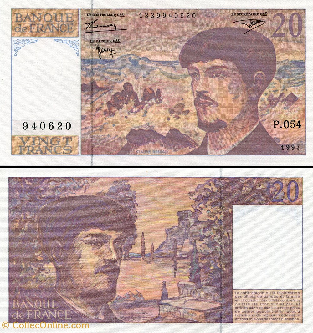 FRANCE - 20 FRANCS - 1997 - P.054 billets europe france 20 francs 1997 p 054