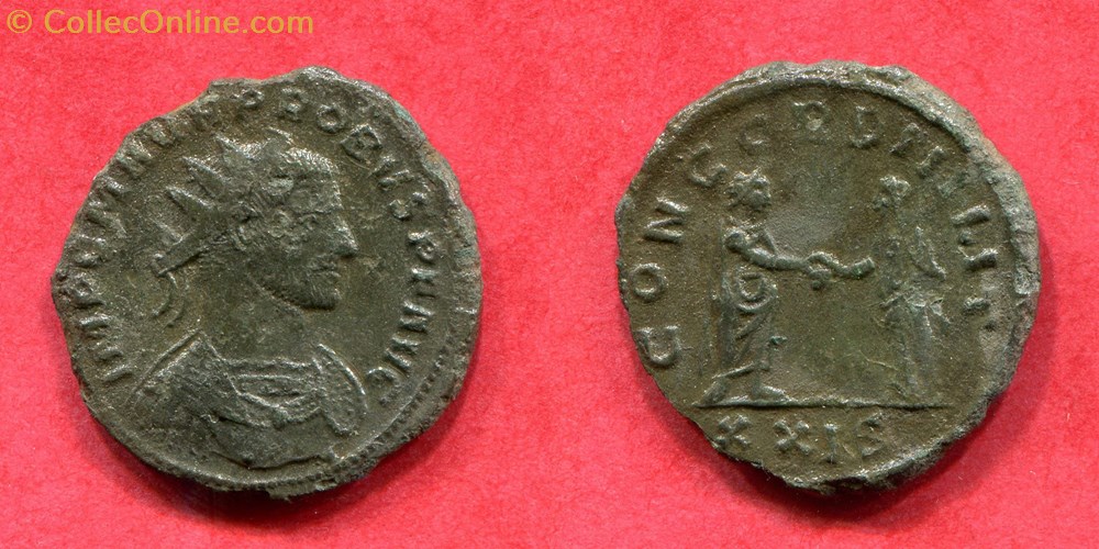 PROBUS - CONCORD MILIT - RIC 650 monnaie antique av jc a ap romaine republicaine imperiale probus concord milit ric 650