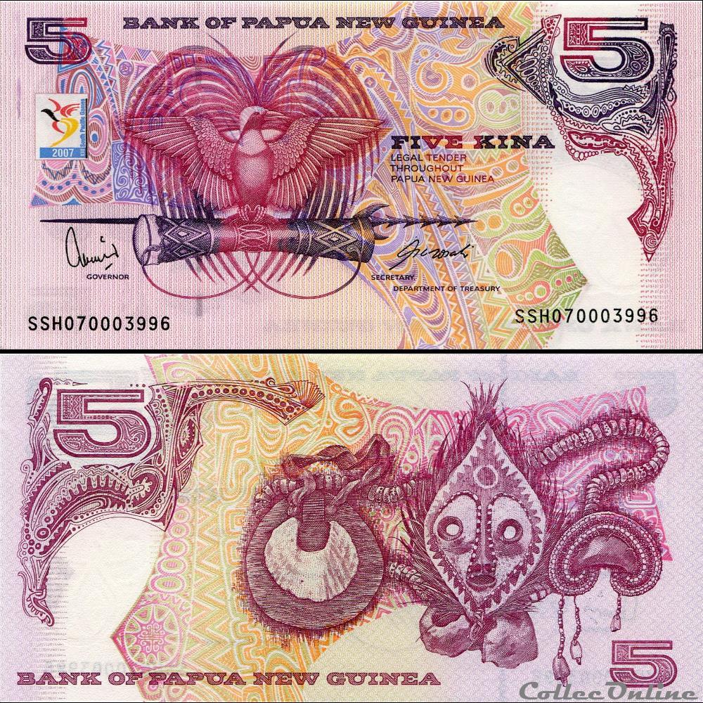 PAPOUASIE NOUVELLE GUINÉE - PICK 34 - 5 KINA - 2007 billet oceanie papouasie nouvelle guinee pick 34 5 kina 2007
