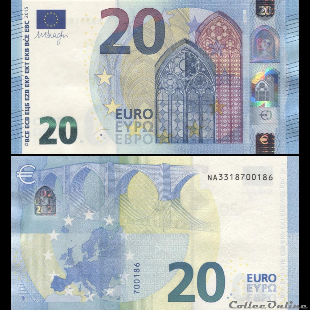 20 EUROS - SIGNATURE DRAGHI - PICK 22 N - AUTRICHE ...