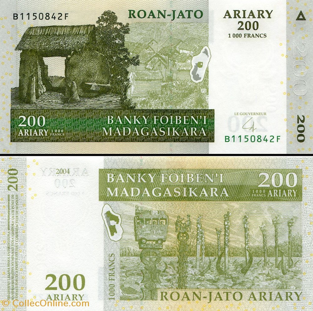 MADAGASCAR - PICK 087 b - 200 ARIARY - 2004 billets afrique madagascar pick 087 b 200 ariary 2004