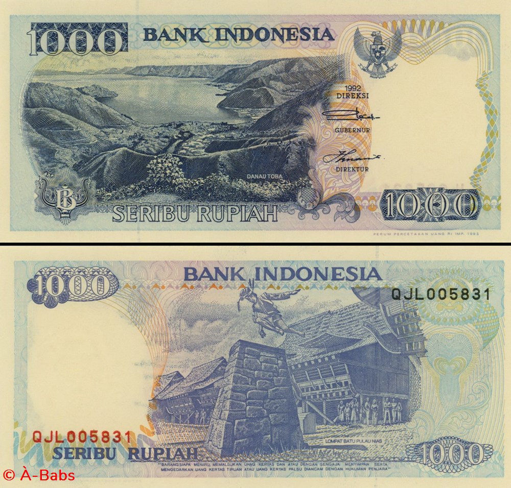 INDONÉSIE - PICK 129b - 1000 ROUPIES - 1993 billets asie indonesie pick 129b 1000 roupies 1993