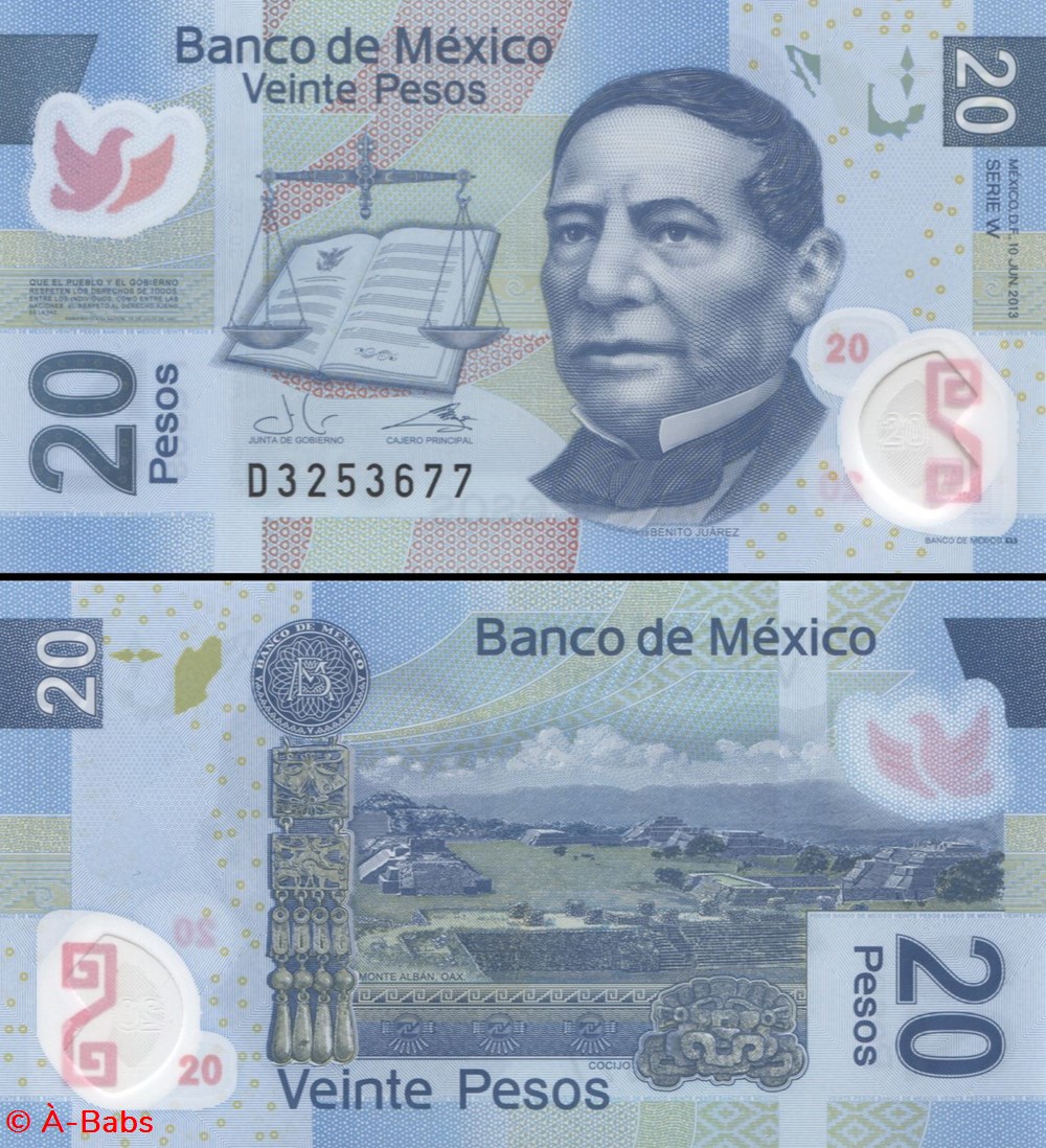 billets amerique du nord mexique pick 122w 20 pesos 2013