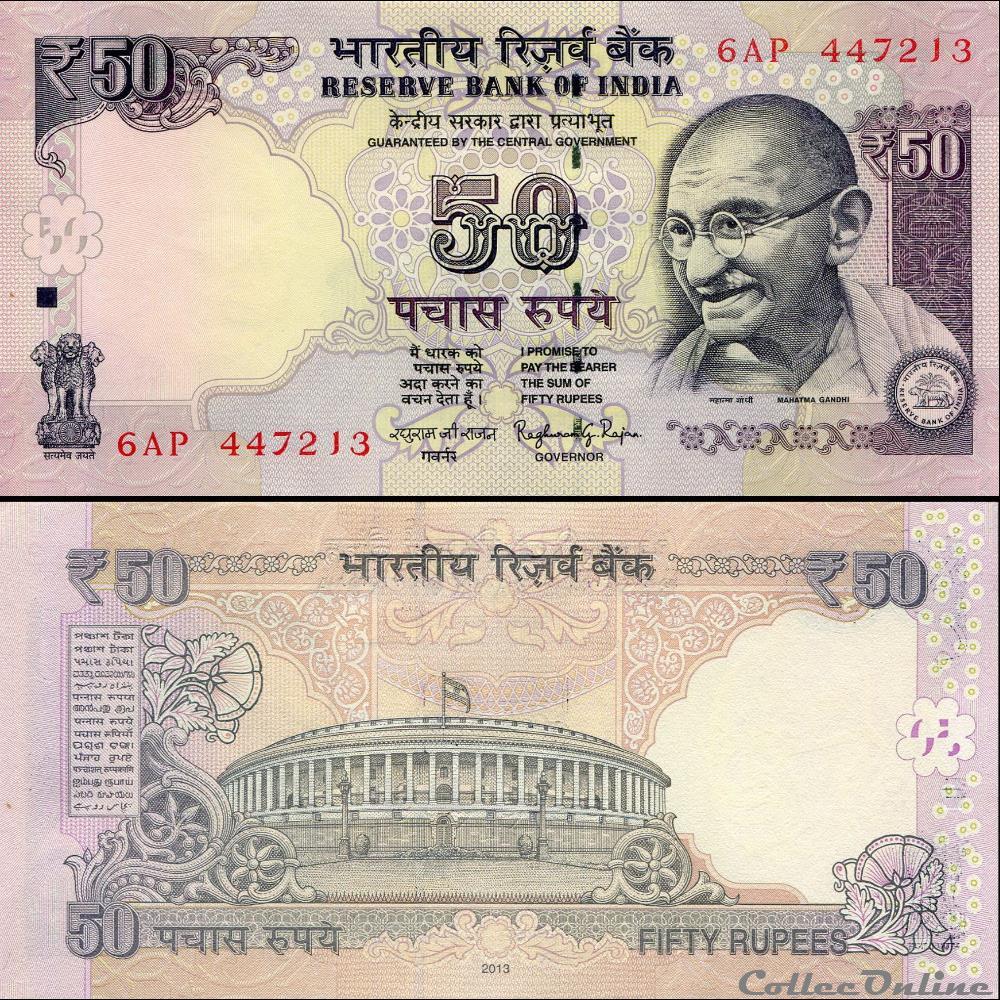 INDE - PICK 104d - 50 ROUPIES - 2013 billet asie inde pick 104d 50 roupies 2013