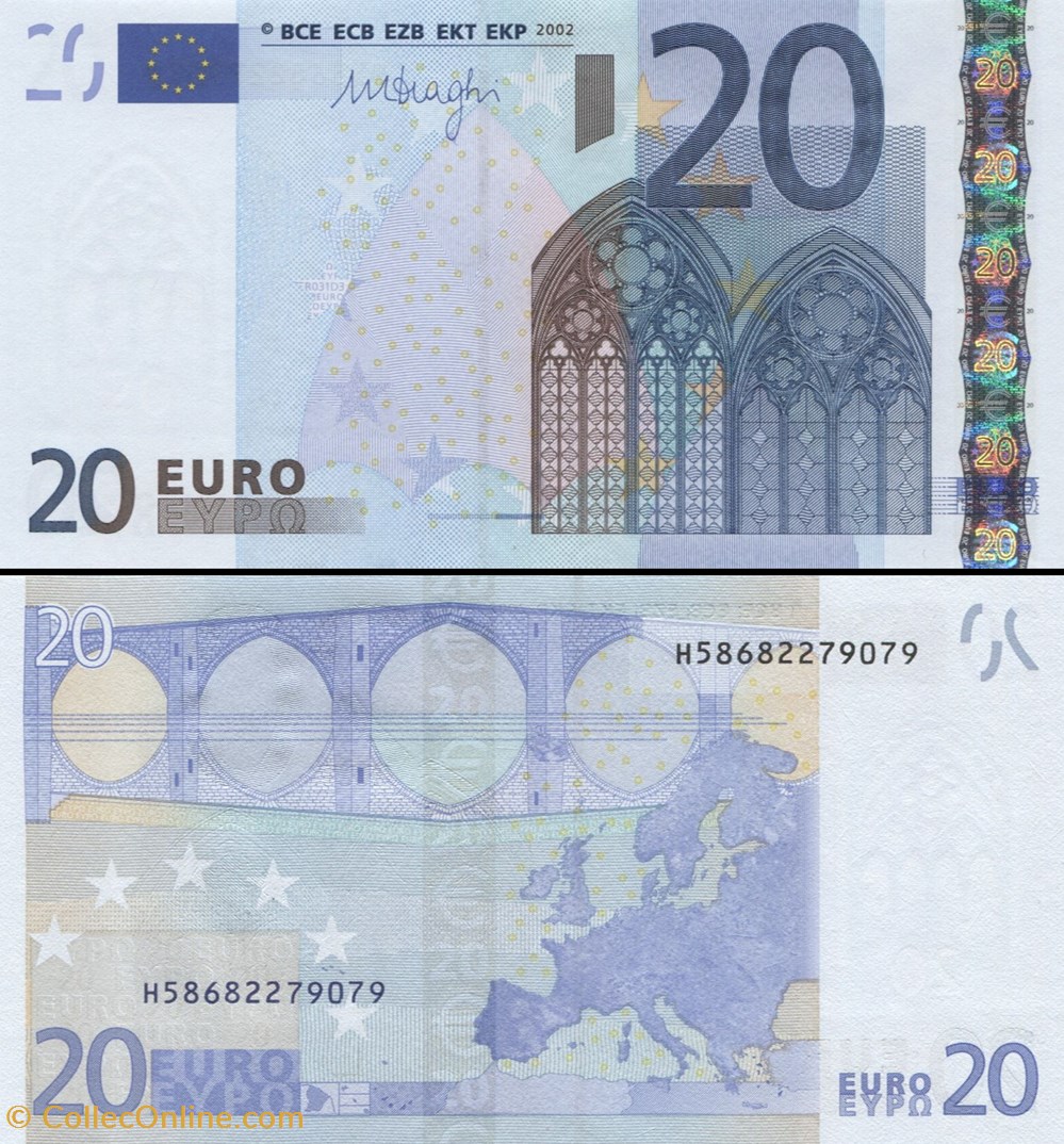 20 EUROS - SIGNATURE DRAGHI - PICK 16 H - SLOVÉNIE billets 20 euros signature draghi pick 16 h slovenie