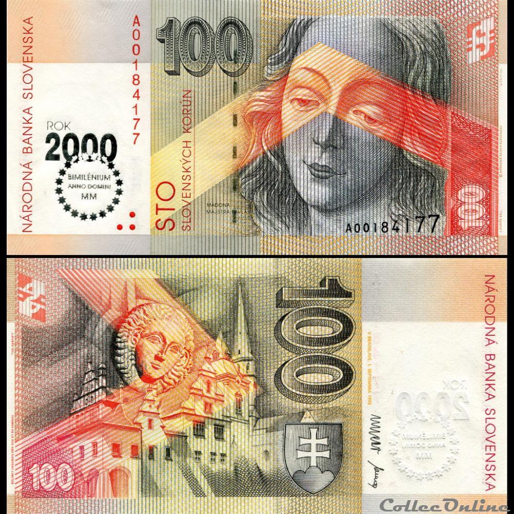 SLOVAQUIE - PICK 36 - 100 KORUN - 2000 billet europe slovaquie pick 36 100 korun 2000