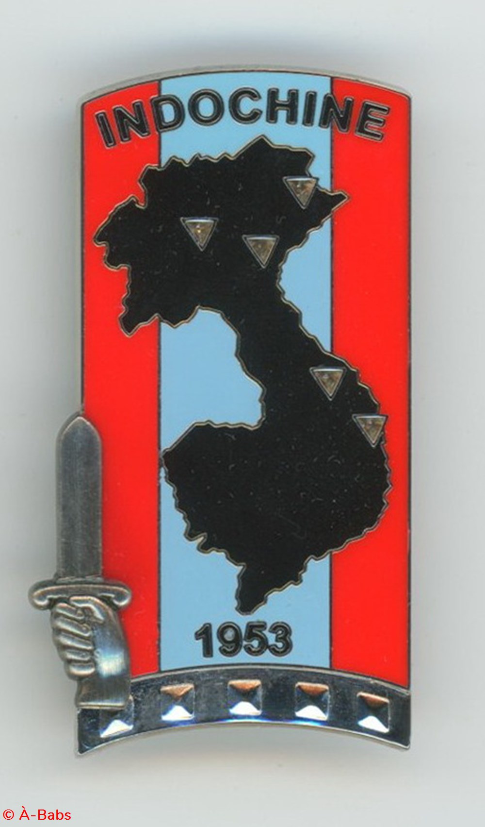 Insigne ENSOA - 212° Indochine 1953 - Opération Maquis militaria medailles insignes insigne ensoa 212 indochine 1953 operation maquis