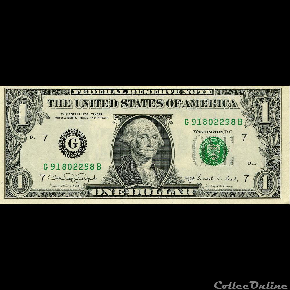 billet amerique du nord etat uni g 1 federal reserve notes small size 1988a series