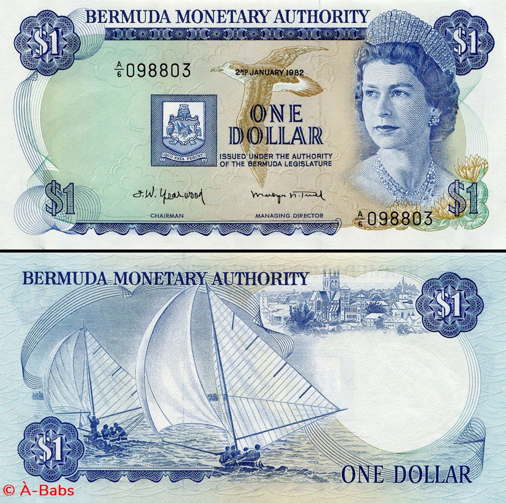 BERMUDES - PICK 28 B3 - 1 Dollar - 1982 billets amerique centrale et caraibes bermudes pick 28 b3 1 dollar 1982