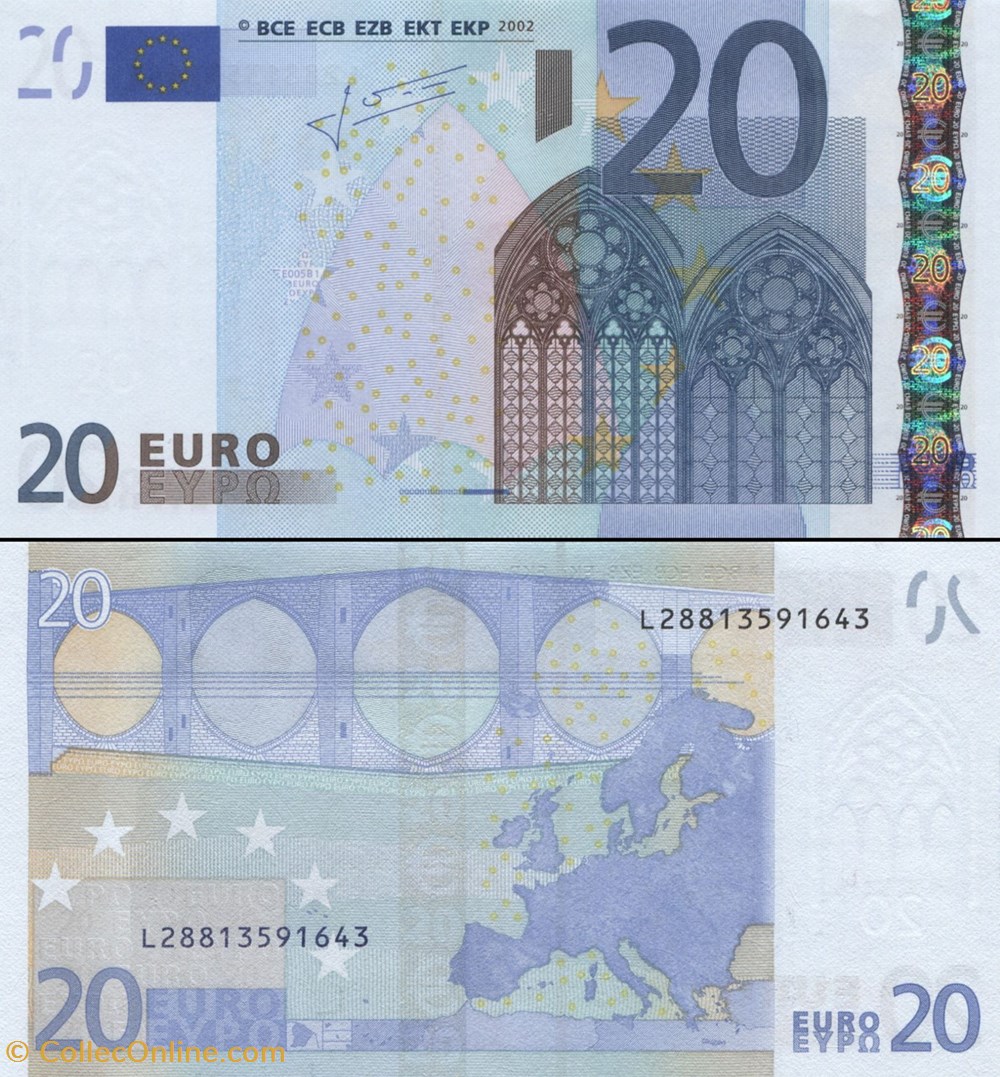20 EUROS - SIGNATURE TRICHET - PICK 10 L 1 - FINLANDE billets 20 euros signature trichet pick 10 l 1 finlande