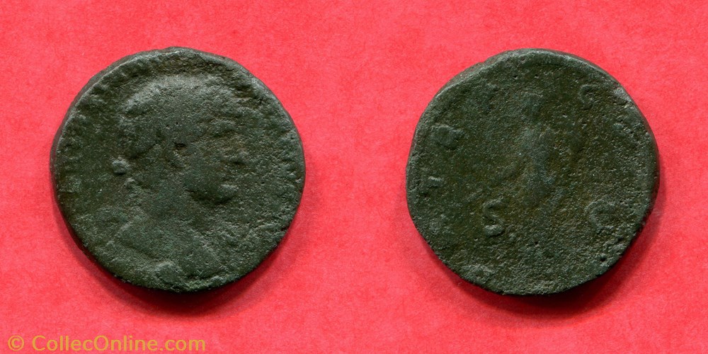 HADRIEN - P M TR P - COS III - RIC 616 monnaie antique av jc ap romaine republicaine imperiale hadrien p m tr p cos iii ric 616