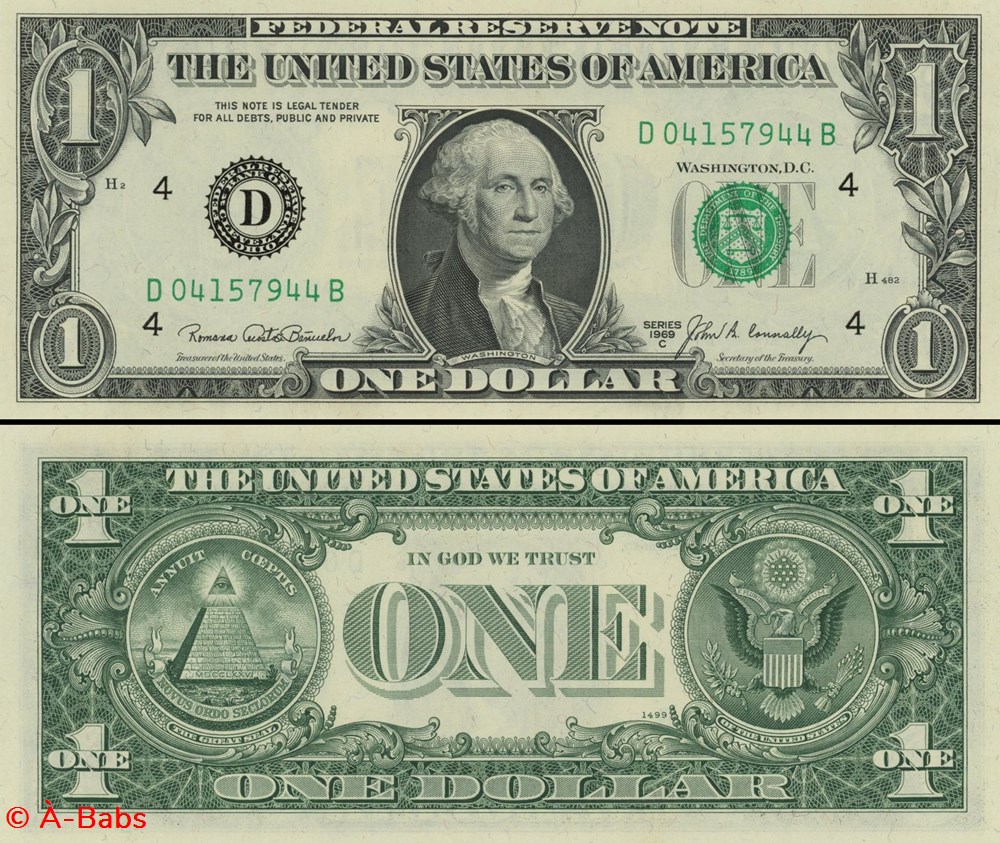 billets amerique du nord etats unis d 1 federal reserve notes small size 1969c series