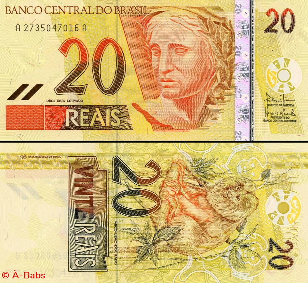 BRÉSIL - PICK 250b - 20 REAIS - 2003 billets amerique du sud bresil pick 250b 20 reais 2003
