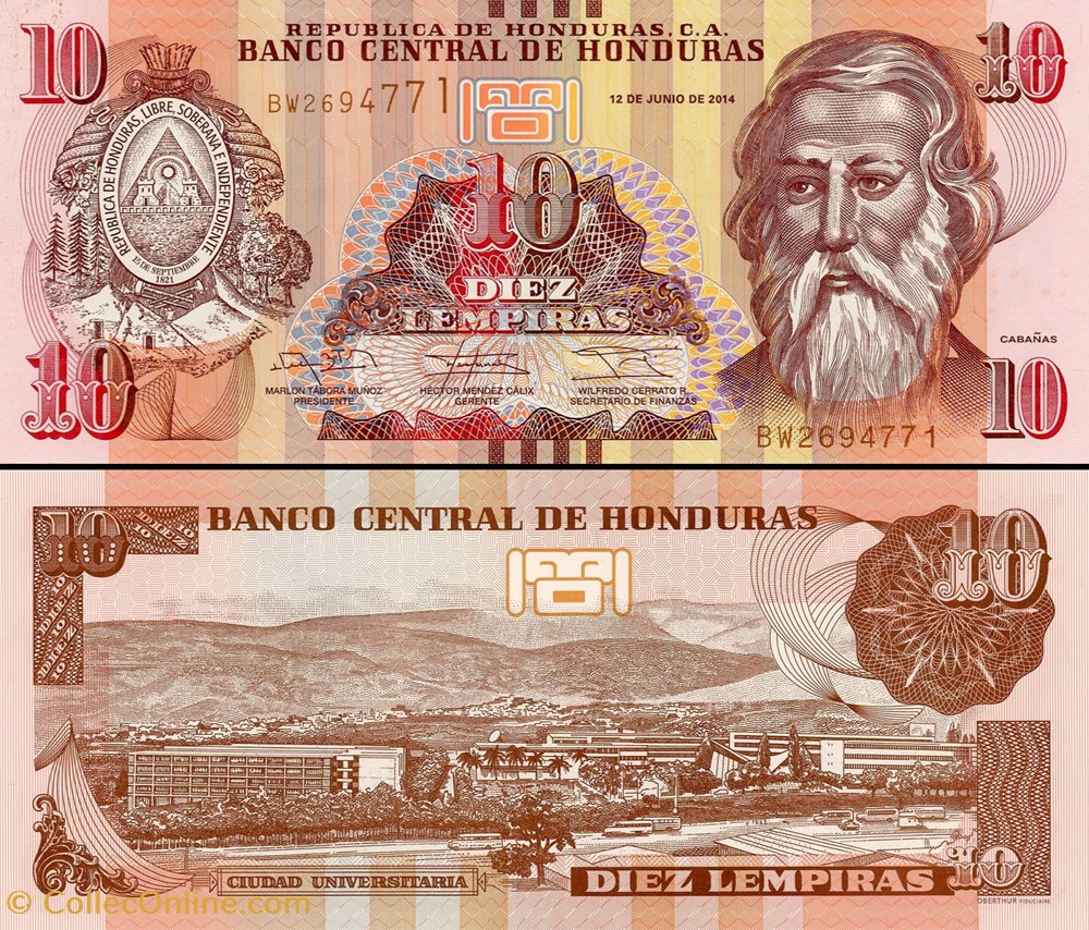 HONDURAS - Pick 99b - 10 LEMPIRAS - 2014 billet amerique centrale et caraibe honduras pick 99b 10 lempiras 2014