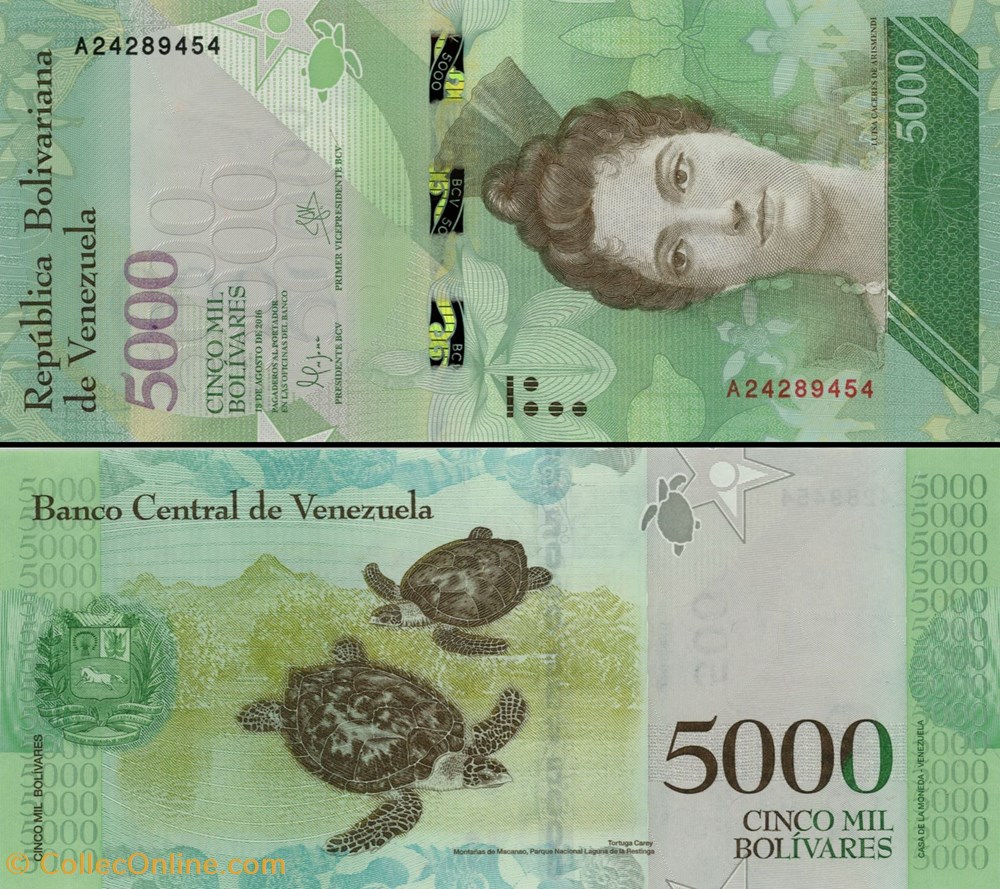 billets amerique du sud venezuela pick 097a 5000 bolivares 2016