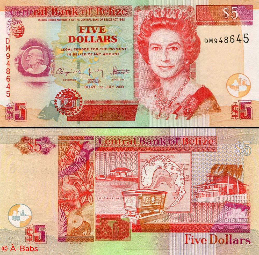 BELIZE - PICK 67d - 5 Dollars - 2009 billets amerique centrale et caraibes belize pick 67d 5 dollars 2009