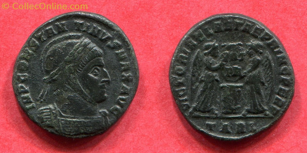 CONSTANTIN 1° - VICTORIAE LAETAE PRINC PERP/ VOT/ PR// TARL. RIC 193 monnaie antique av jc ap romaine republicaine imperiale constantin 1 victoriae laetae princ perp vot pr tarl ric 193