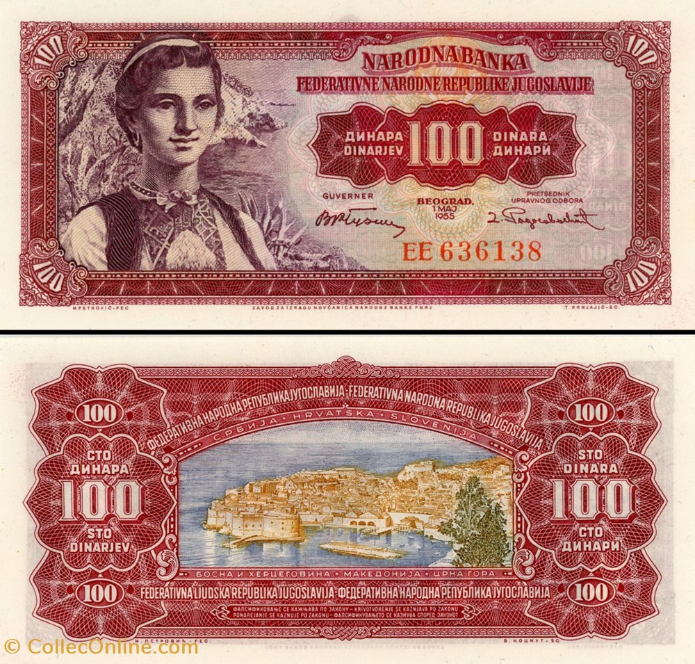 YOUGOSLAVIE - PICK 069 - 100 DINARA - 1955 billet europe yougoslavie pick 069 100 dinara 1955