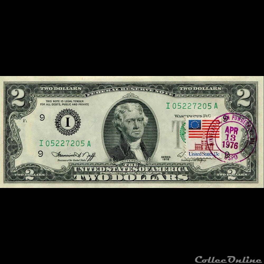 I- Minneapolis District - 2$ Federal Reserve Notes - Small Size 1976 Series billet amerique du nord etat uni i minneapolis district 2 federal reserve notes small size 1976 series