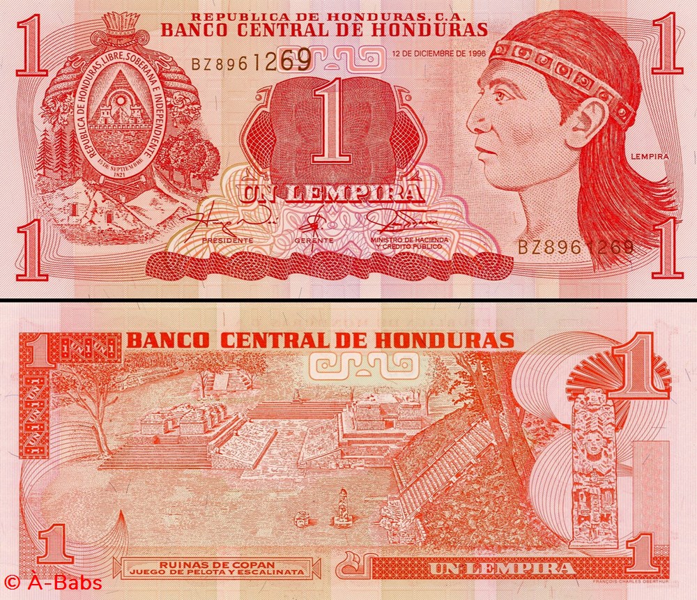 HONDURAS - Pick 79a - 1 LEMPIRA - 1996 billets amerique centrale et caraibes honduras pick 79a 1 lempira 1996