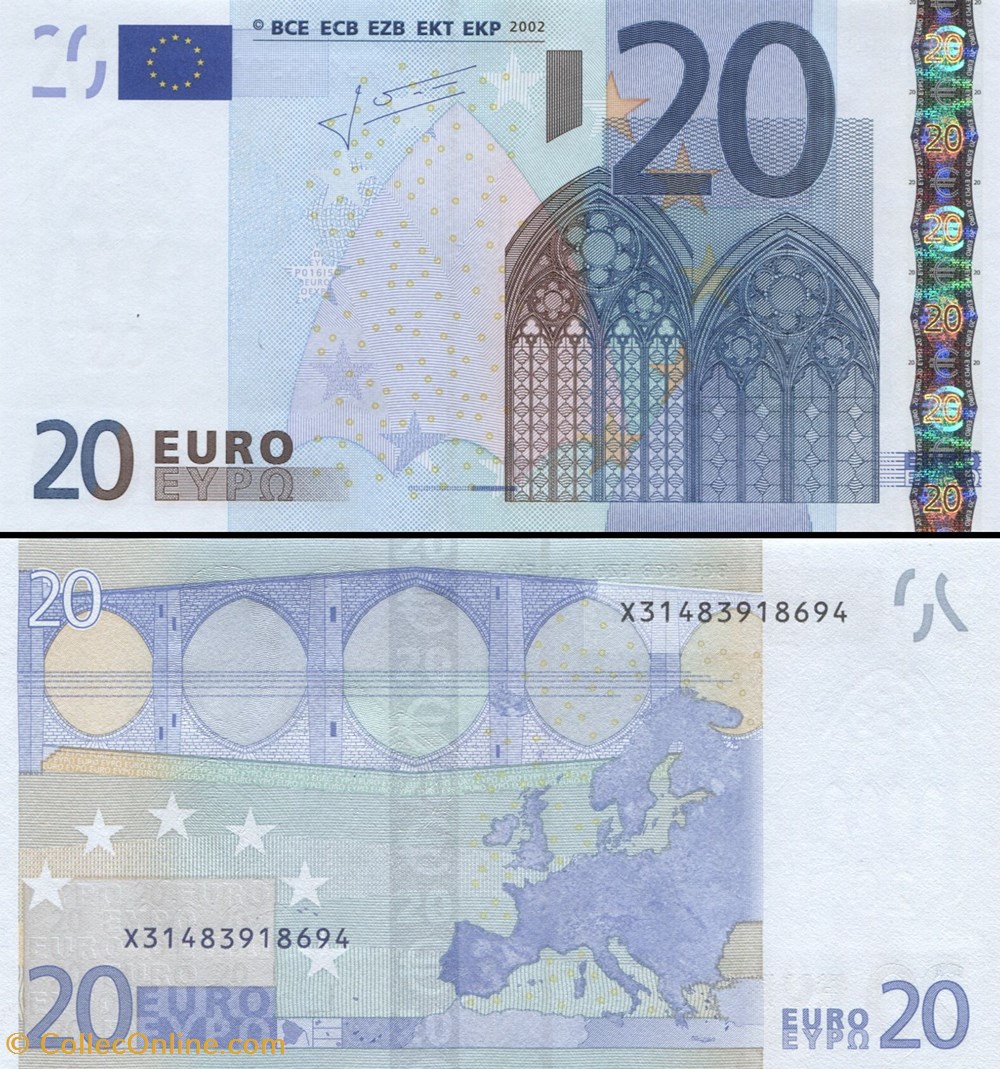 20 EUROS - SIGNATURE TRICHET - PICK 10 X 1 - ALLEMAGNE billets 20 euros signature trichet pick 10 x 1 allemagne