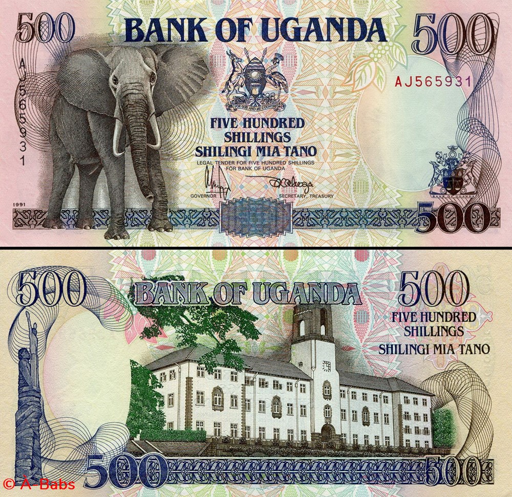 OUGANDA - PICK 33 a - 500 SHILLINGS - 1991 billets afrique ouganda pick 33 a 500 shillings 1991