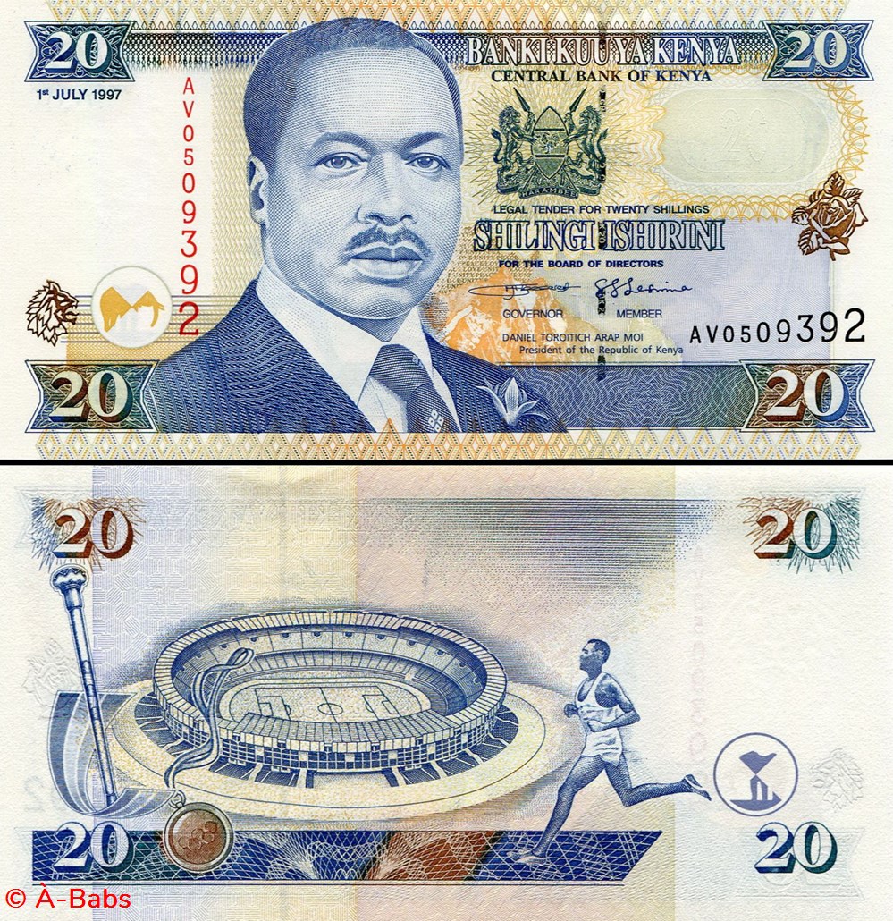 KENYA - PICK 35 b - 20 SHILLINGS - 1997 billets afrique kenya pick 35 b 20 shillings 1997