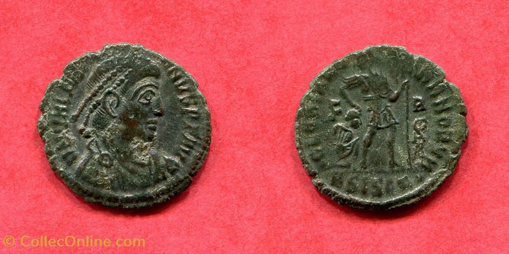 monnaie antique av jc ap romaine republicaine imperiale valens gloria romanorvm ric 14