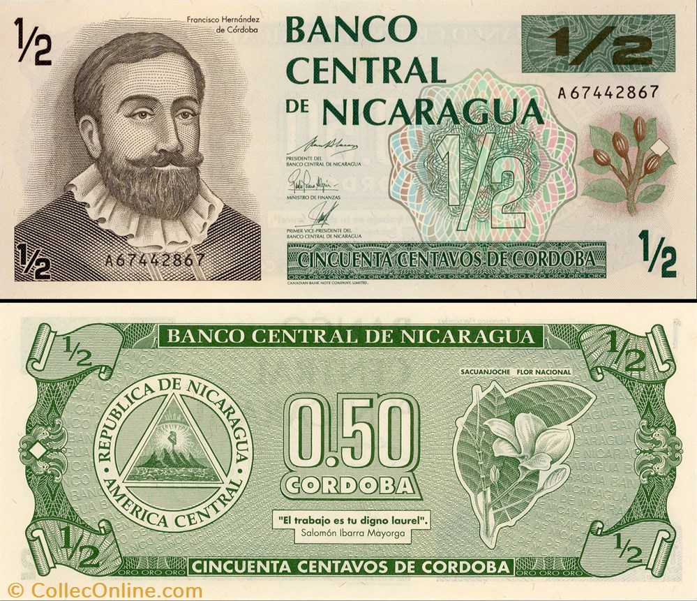 billet amerique centrale et caraibe nicaragua pick 171 50 centavos 1990
