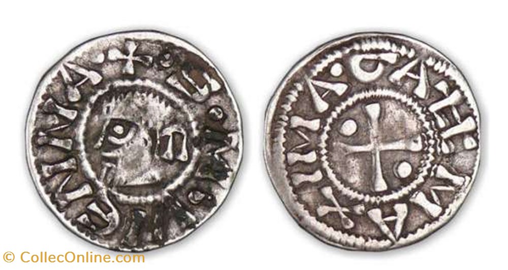 Féodale - DAUPHINÉ - Denier de Vienne avec 2 Globules monnaies france feodales feodale dauphine denier de vienne avec 2 globules