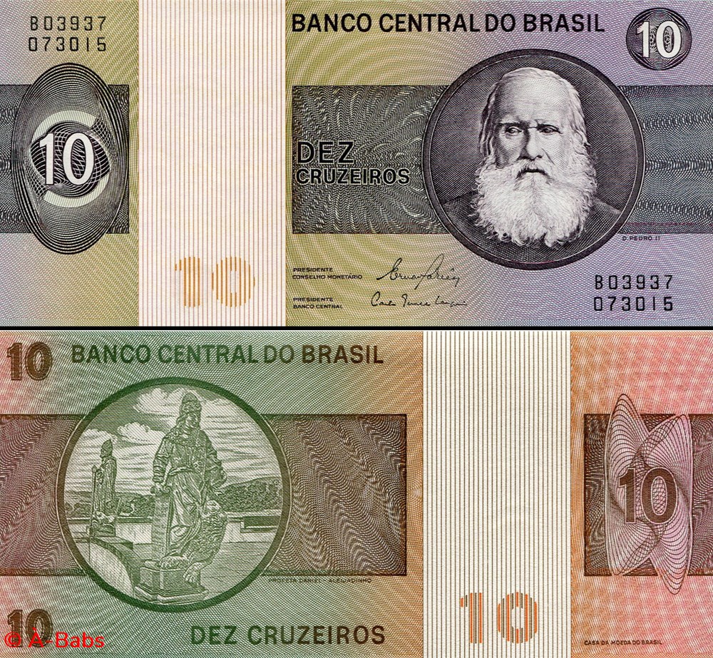 billets amerique du sud bresil pick 193e 10 cruzeiros novo 1980