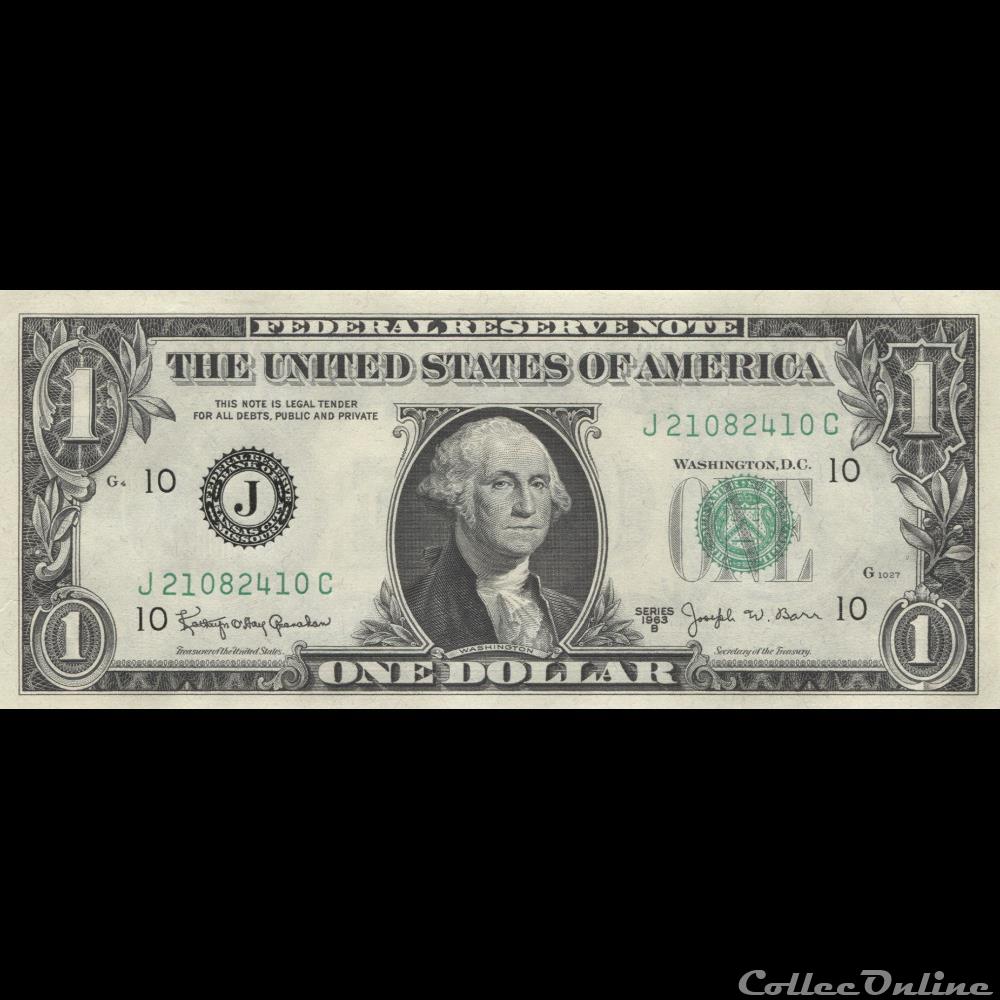 J- 1$ Federal Reserve Notes - Small Size 1963B Series billet etat uni mexique j 1 federal reserve notes small size 1963b series