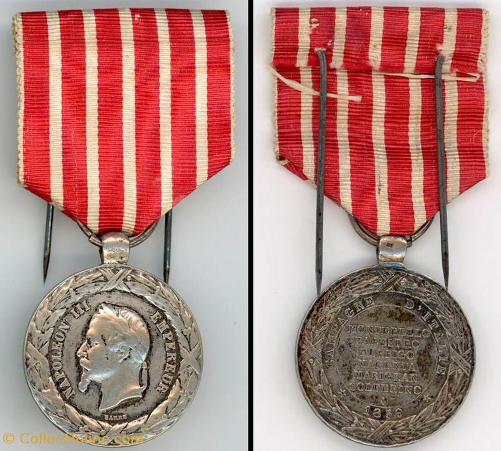 militaria medailles insignes medaille commemorative de la campagne italie 1859