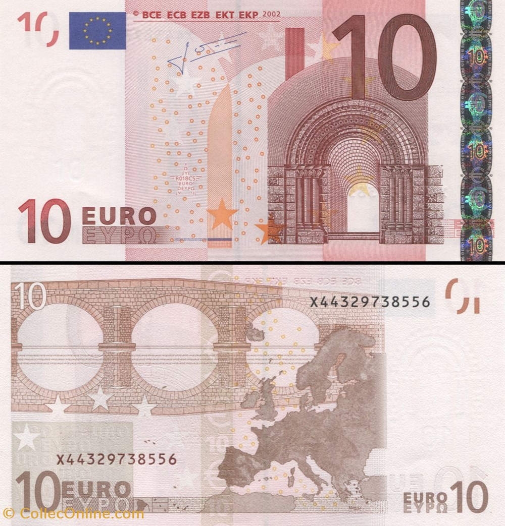 10 EUROS - SIGNATURE TRICHET - PICK 9 X 2 - ALLEMAGNE billets 10 euros signature trichet pick 9 x 2 allemagne