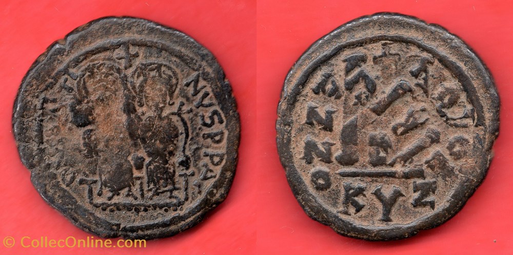 JUSTIN II & SOPHIE - Cyzique monnaies byzantines a l empire d anastase maurice tibere justin ii sophie cyzique