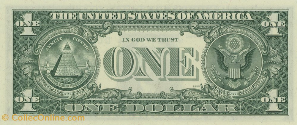 D- 1$ Federal Reserve Notes - Small Size 1969 Series billets amerique du nord etats unis d 1 federal reserve notes small size 1969 series