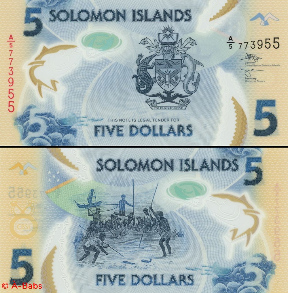 ILES SALOMON - PICK 38 b - 5 DOLLARS - 2019 billets oceanie iles salomon pick 38 b 5 dollars 2019