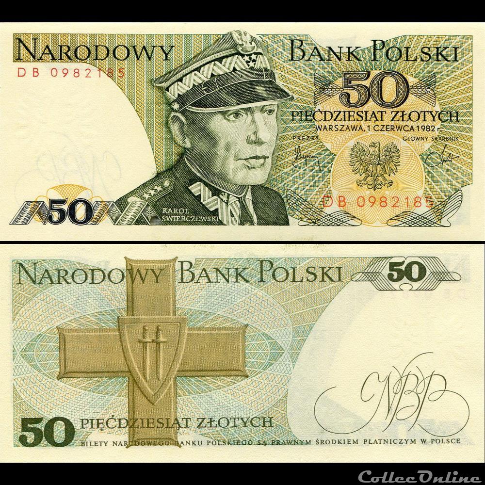 POLOGNE - PICK 142 C - 50 ZLOTYCH - 1982 billet nigerium pologne pick 142 c 50 zlotych 1982