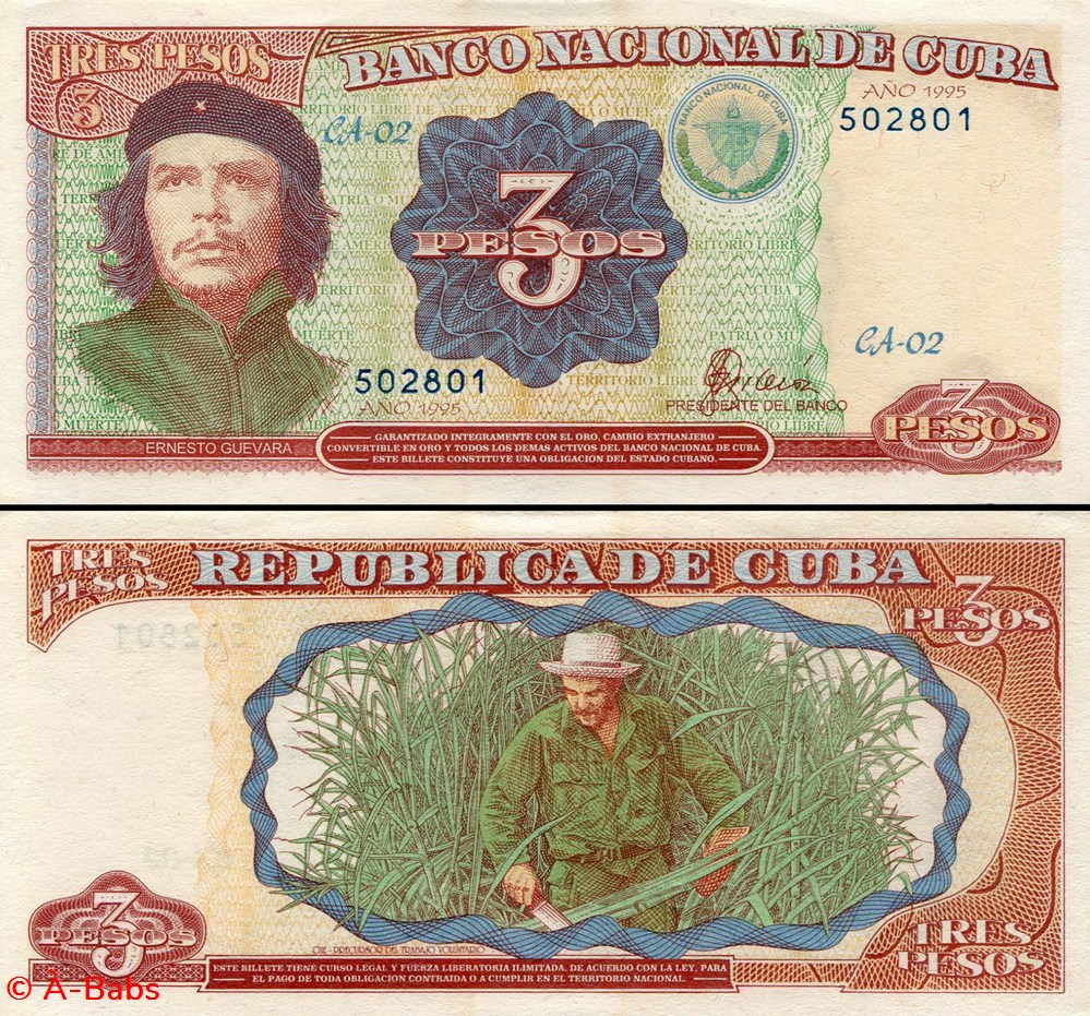 CUBA - PICK 113 - 3 PESOS - 1995 billets amerique centrale et caraibes cuba pick 113 3 pesos 1995