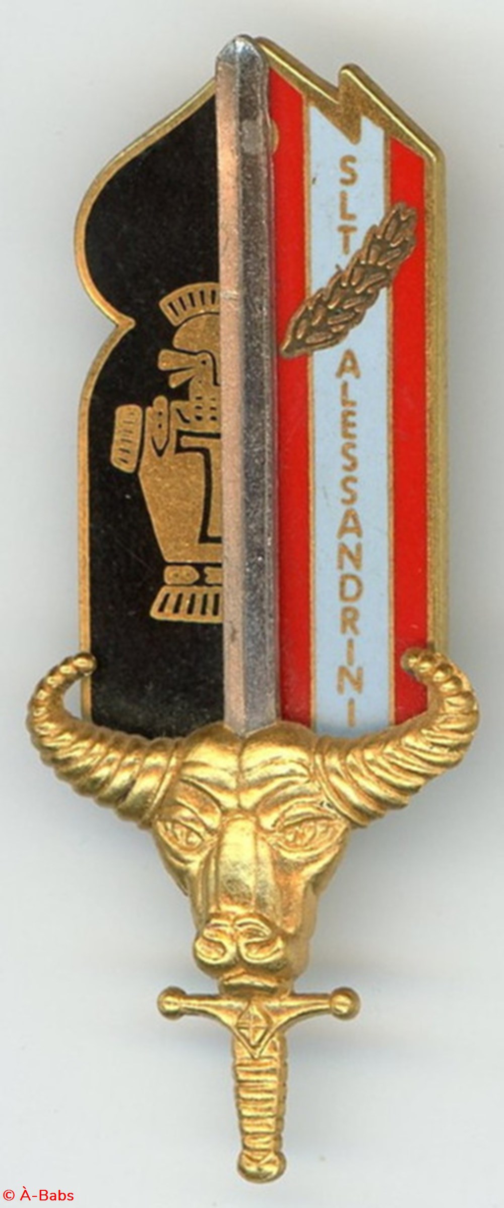 Insigne - Promotion S-Lieutenant Alessandrini-Eor-Eat-Transmission Indo - 50 militaria medailles insignes insigne promotion s lieutenant alessandrini eor eat transmission indo 50