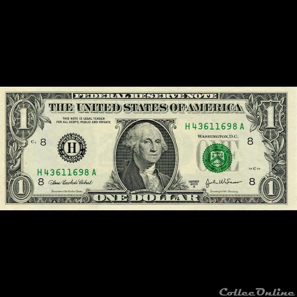 billet amerique du nord etat uni h 1 federal reserve notes small size 2003a series