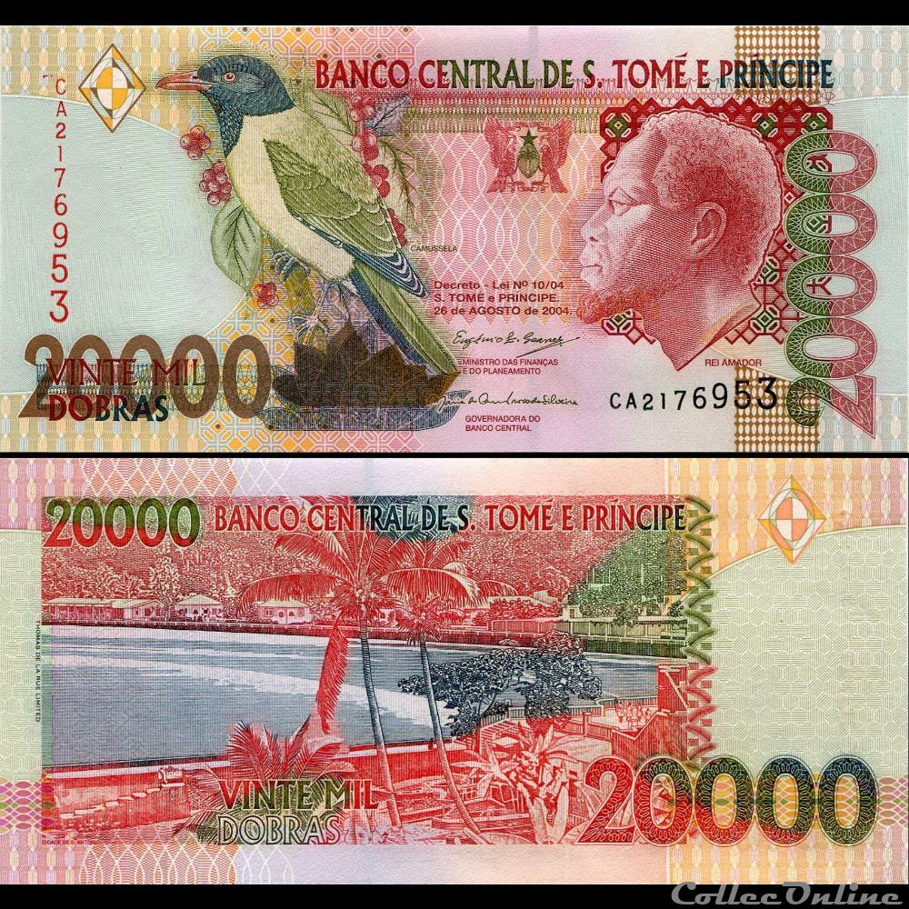 billet afrique sao tome et principe pick 67b 20 000 dobras 2004