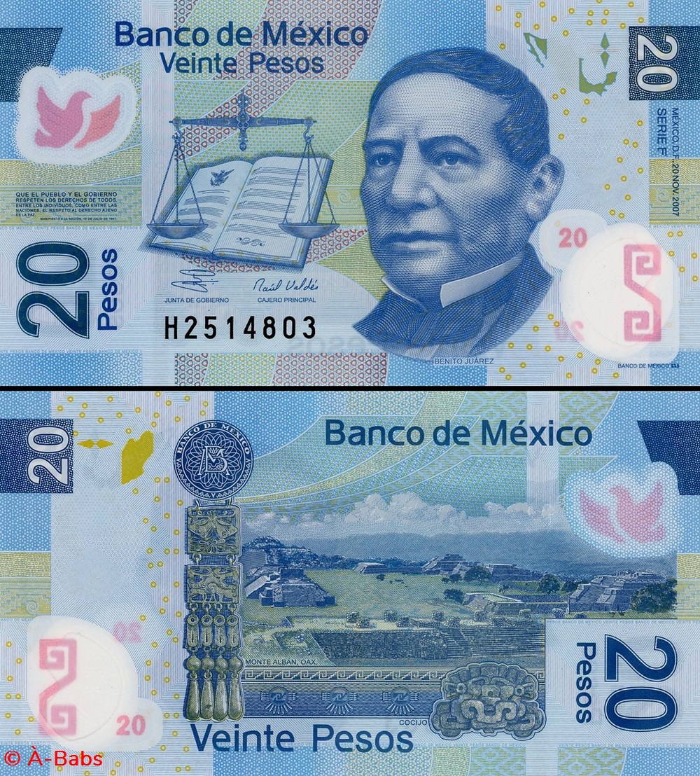 MEXIQUE - PICK 122f - 20 PESOS - 2007 billets amerique du nord mexique pick 122f 20 pesos 2007