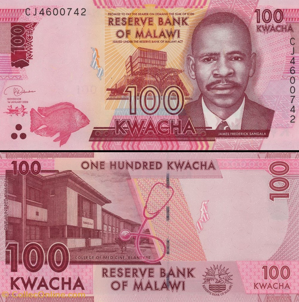 billets afrique malawi pick 65 e 100 kwacha 2020